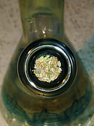 bong loaded with purple punch