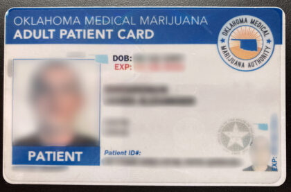 oklahoma medical marijuana card front side
